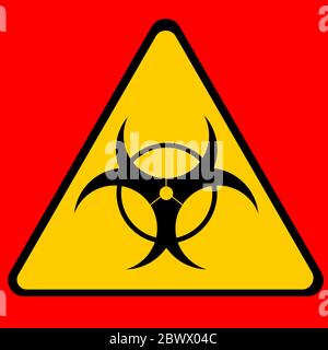 Biohazard symbol vector illustration isolated on a yellow background Stock Vector