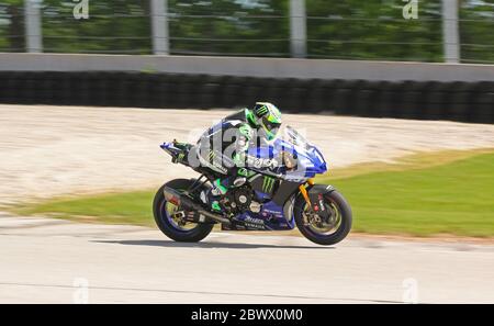 Elkhart Lake Wisconsin, May 2020: Motoamerica Superbikes Race. Cameron Beaubier is an American motorcycle racer. He rides a Yamaha YZF-R1 in the MotoA