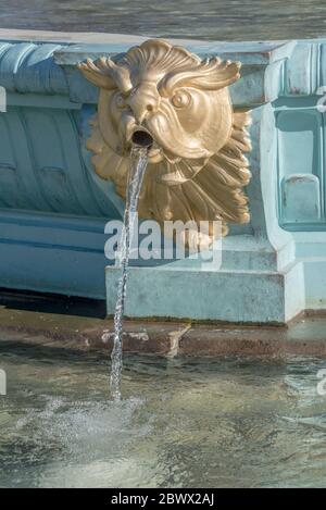 Ornate water fountain on the gardens of the 18th century Palace of