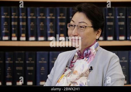 Hong Kong, China. 1st June, 2020. Teresa Cheng, secretary for justice of the Hong Kong Special Administrative Region (HKSAR), receives an interview with Xinhua in Hong Kong, south China, June 1, 2020. TO GO WITH 'Interview: National security legislation not to affect Hong Kong's judicial independence: HKSAR justice secretary' Credit: Wang Shen/Xinhua/Alamy Live News Stock Photo