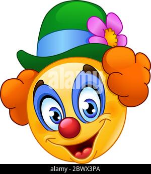 Clown emoticon Stock Vector
