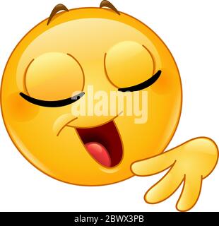 Confident proud smug female emoticon Stock Vector