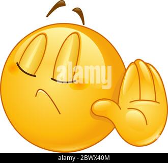 Emoticon showing deny or refuse hand gesture Stock Vector