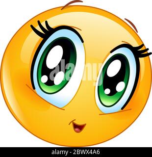 Cute manga girl emoticon Stock Vector