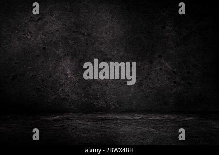 Dark Concrete Room Texture Background with Light Leak. Stock Photo