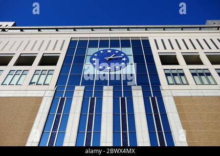 SAPPORO, JAPAN - NOVEMBER 09, 2019: Bottom view of Sapporo station where a railway station that is a famous landmark in Chuo-ku Sapporo, Hokkaido, Jap Stock Photo