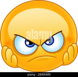 Disappointed emoticon with hands on face Stock Vector