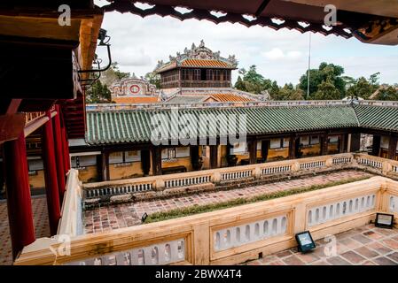 Temple of 19th century in the Imperial City of Hue, Vietnam (UNESCO) Stock Photo