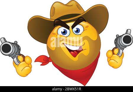 Cowboy emoticon Stock Vector