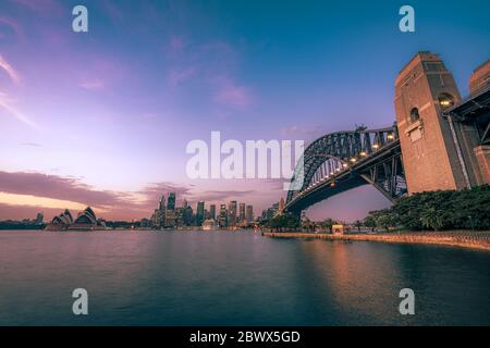Sunrise at Sydney Harbour, Australia Stock Photo