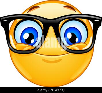 Happy emoticon wearing sunglasses Stock Vector