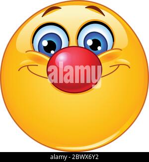 Emoticon with clown nose Stock Vector