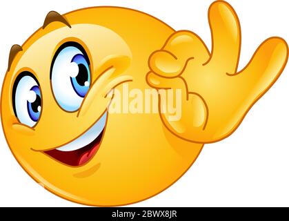 Emoticon showing ok sign Stock Vector