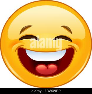 Emoticon laughing with closed eyes Stock Vector