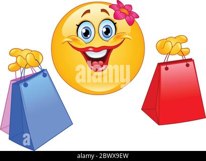 Shopping emoticon Stock Vector