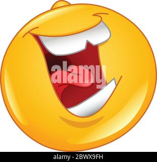 Laughing out loud emoticon Stock Vector