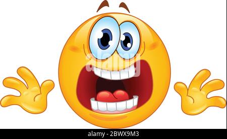 Emojis are Shocked, Tense, Scared, Amazed - a Yellow Face with an  Expression of Fear and Surprise Stock Vector - Illustration of laugh,  background: 186439907