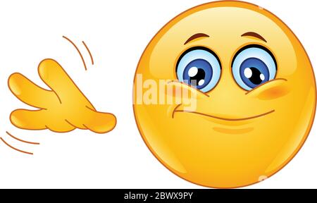 Emoticon with so-so hand sign Stock Vector