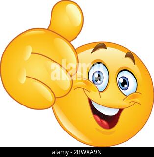 Emoticon showing thumb up. Cool. Vector illustration Stock Vector Image ...