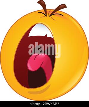 rage funny smiley emoticon face expression vector illustration line and ...