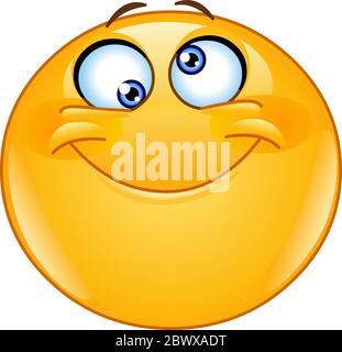 Emoticon with silly eyes Stock Vector