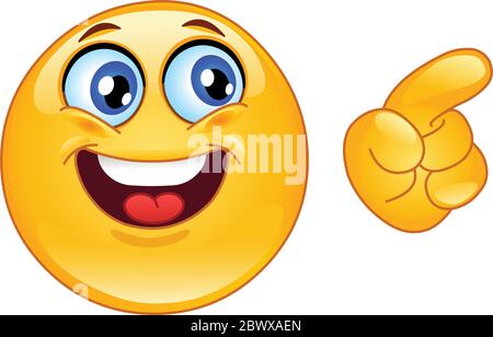 Emoticon pointing Stock Vector