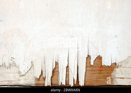 White Broken Wooden Wall Texture Background. Stock Photo