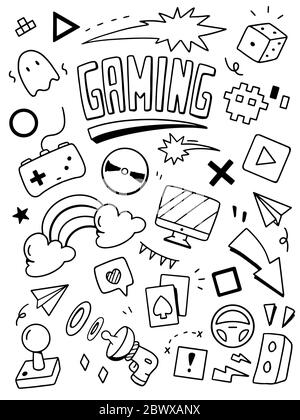 Gamer Doodle Stock Illustrations – 1,102 Gamer Doodle Stock