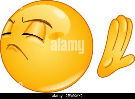 Emoticon making deny sign Stock Vector