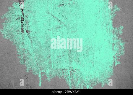 Aquamarine Painting Color on Old Grunge Concrete Wall Texture Background with Space for Text. Stock Photo
