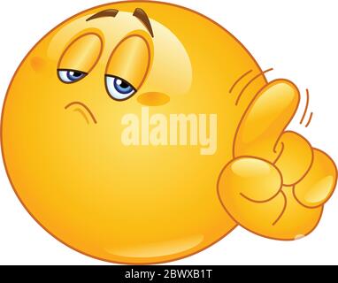 Emoticon saying no with his finger Stock Vector