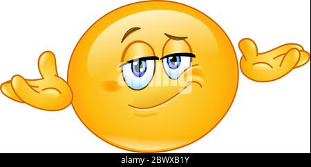 Emoticon asking what's the problem, who cares, so what, I don't know Stock Vector