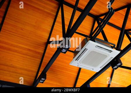 Ventilation Air Conditioner on Ceiling. Stock Photo