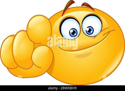 Pointing Emoticon Emoji Face Cartoon Icon Stock Vector Image & Art - Alamy