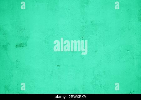 Abstract Neo Mint Color on Grunge Concrete Wall Texture Background that the one of 2020 Color Trends. Stock Photo