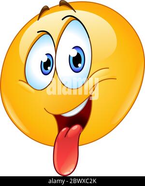 Emoticon sticking out a tongue Stock Vector