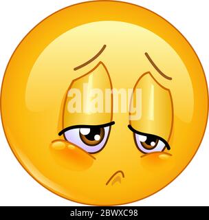 Sorrow and sad emoticon Stock Vector