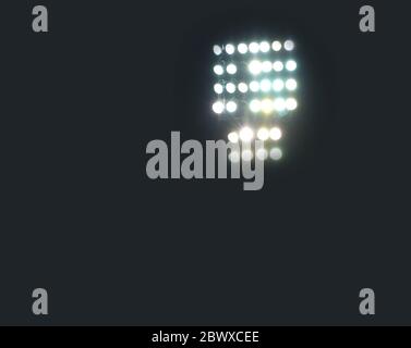 powerful spotlights in the stadium at night Stock Photo