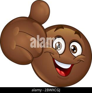 African emoticon showing thumb up Stock Vector