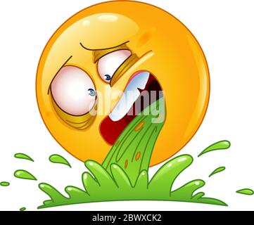 Emoticon vomiting Stock Vector