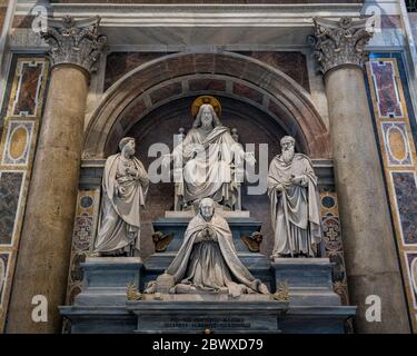 Monument to Pius VIII in Saint Peters Basilica in Rome, Italy. Stock Photo