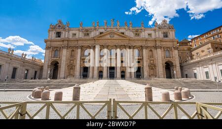 Saint Peters Basilica in Rome on a sunny summer morning, Italy. Stock Photo