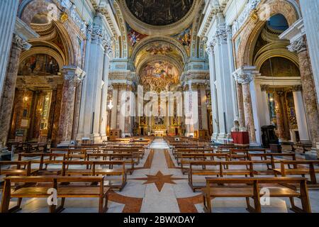 Interior sight in the Church of Saint Ignatius of Loyola (Sant'Ignazio da Loyola) in Rome, Italy. Stock Photo