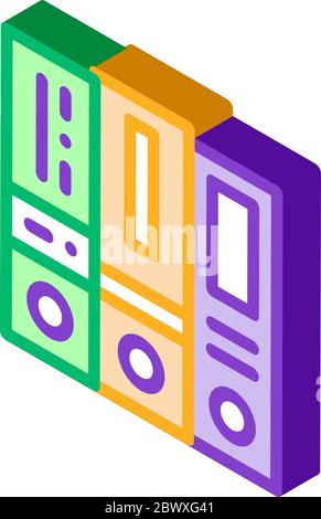 Financial Accounting Folders Reports isometric icon Stock Vector