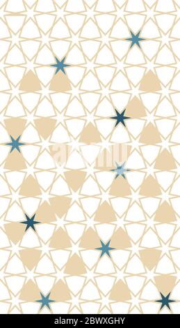 Arabesque seamless vector background pattern. Geometric arabesque halftone background with color tile disintegration Stock Vector