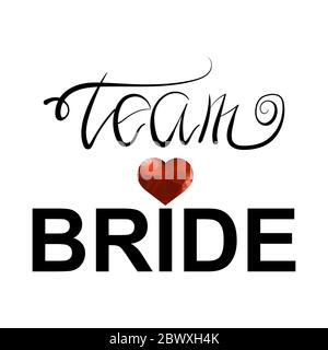 Team bride bachelorette party vector calligraphy design.hen party or bridal  shower hand written calligraphy card, banner or poster graphic design  lettering vector element. Bride to be quote Stock Vector