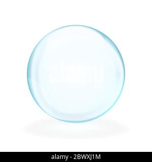 Blue translucent light sphere with glares and transparency Stock Vector