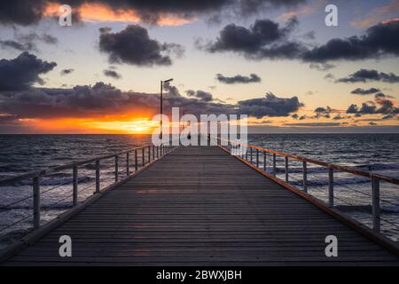 Sunset at Semaphore jetty, Adelaide, Australia Stock Photo