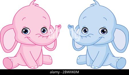 Baby elephants Stock Vector