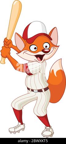 Baseball fox Stock Vector